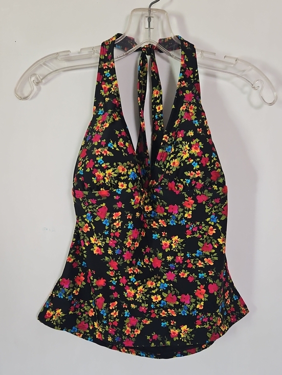 Catalina Other - Catalina Black Floral Halter Tankini Top - Multicolor